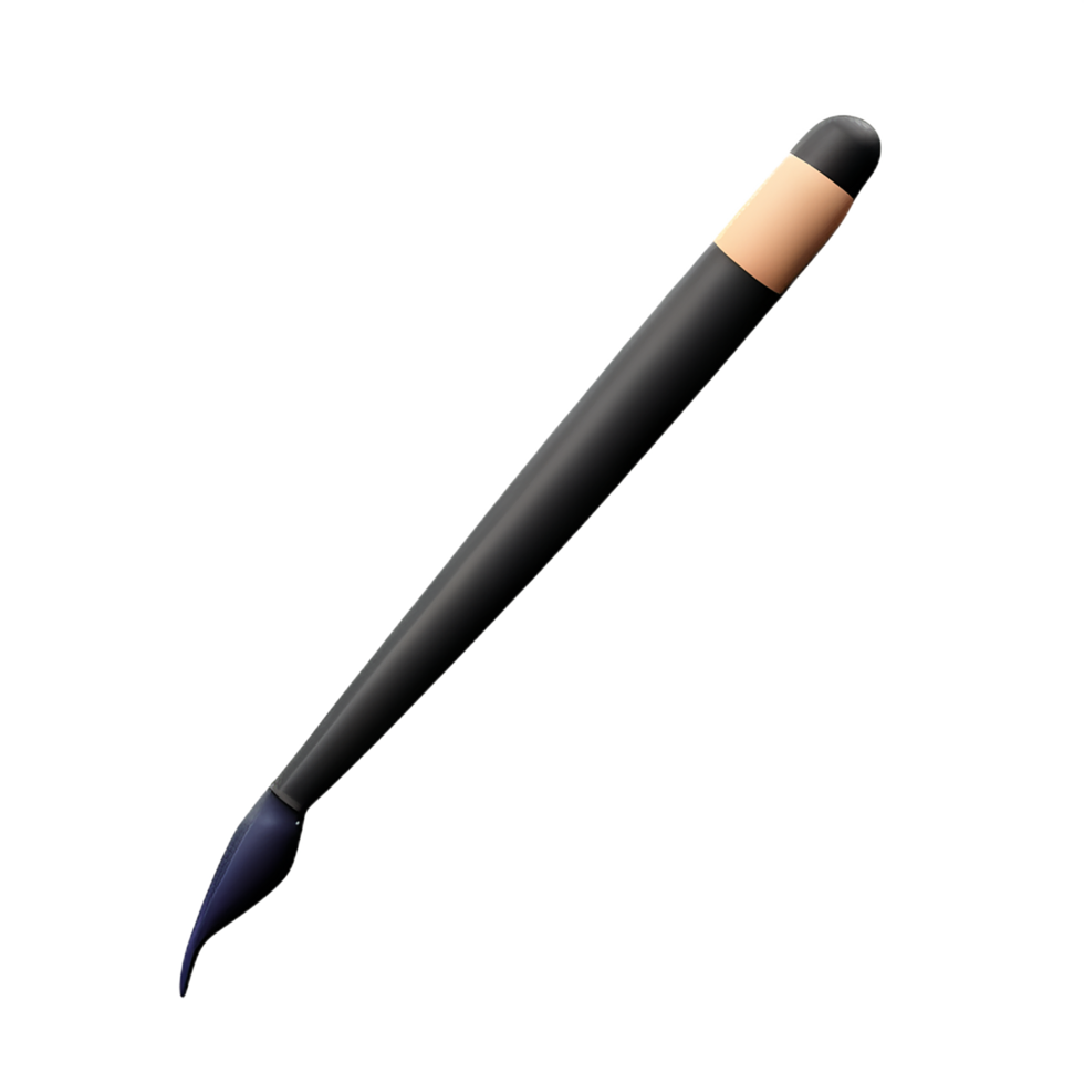 Black brush 3d rendering icon illustration png