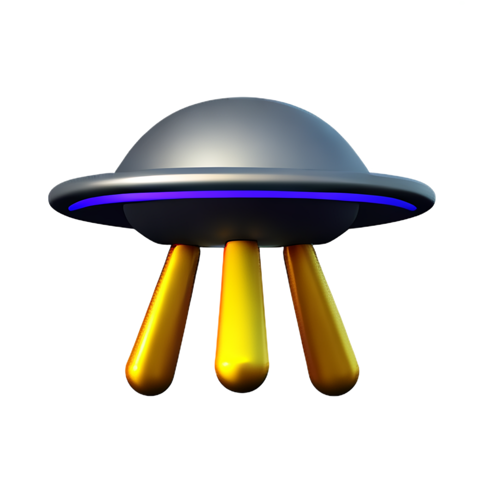 ufo 3d rendering icon illustration png