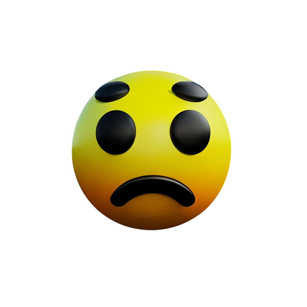 sad 3d rendering icon illustration png