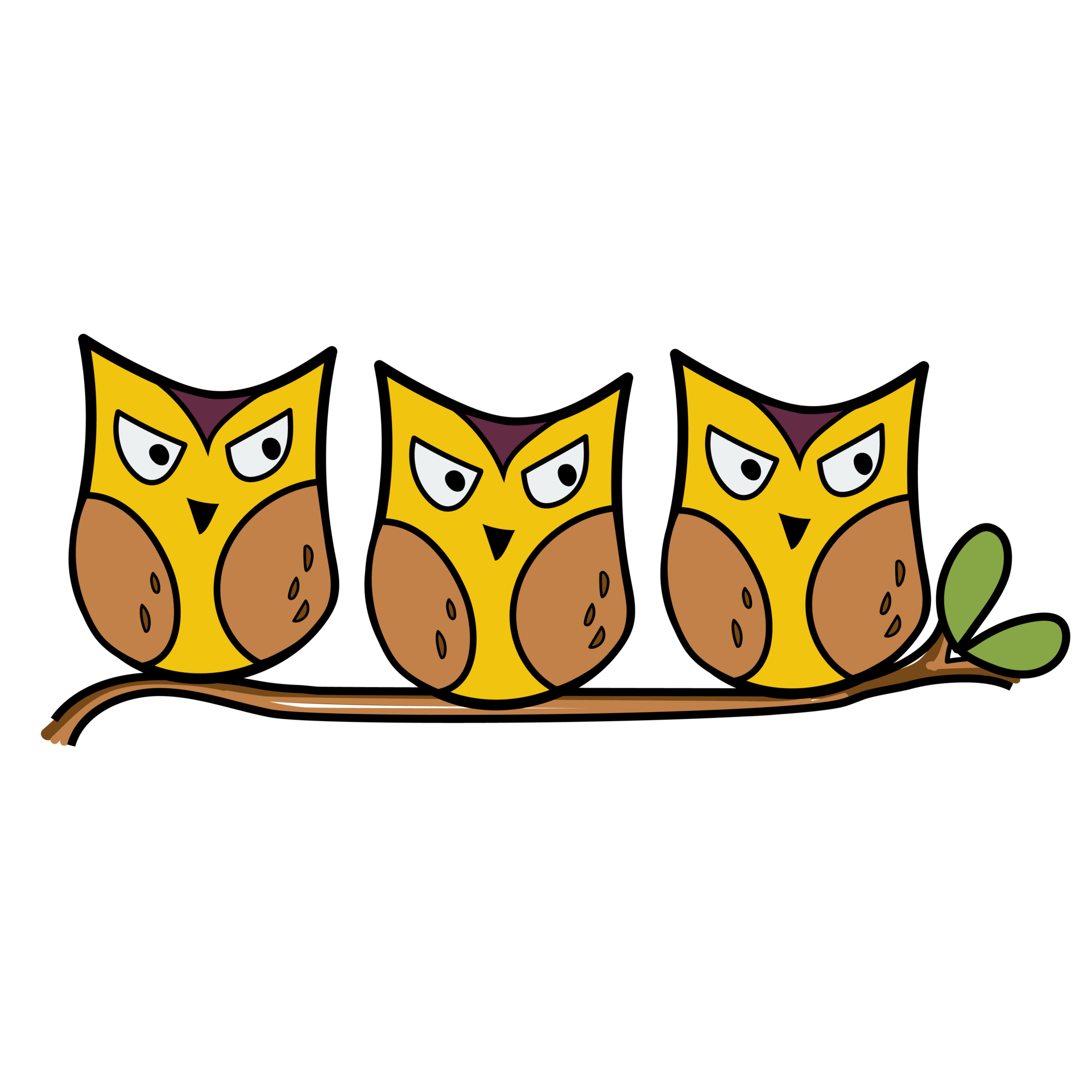 Group of Owls Doodle 28583981 PNG