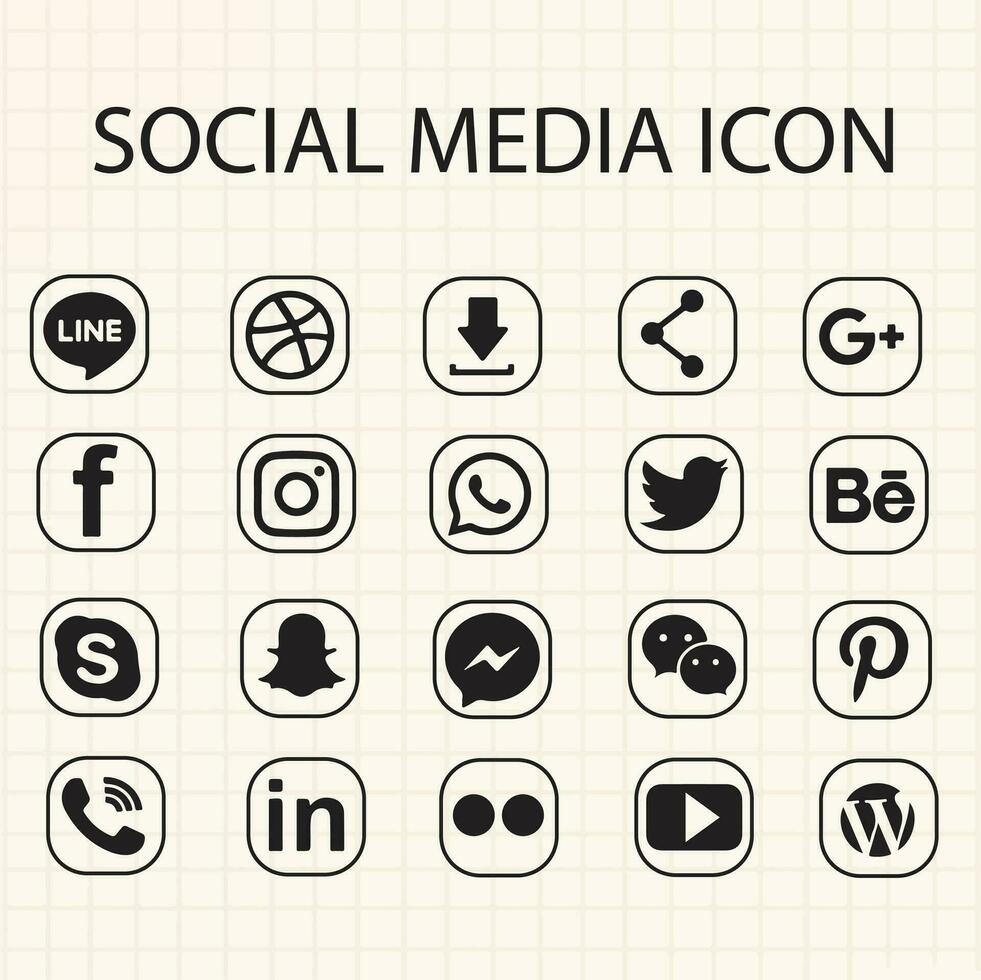 socials media icon for template vector