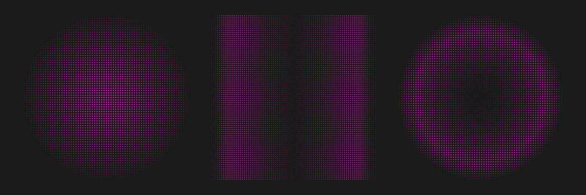 Abstract geometric halftone shapes. Pink dotted circle and square gradient. vector