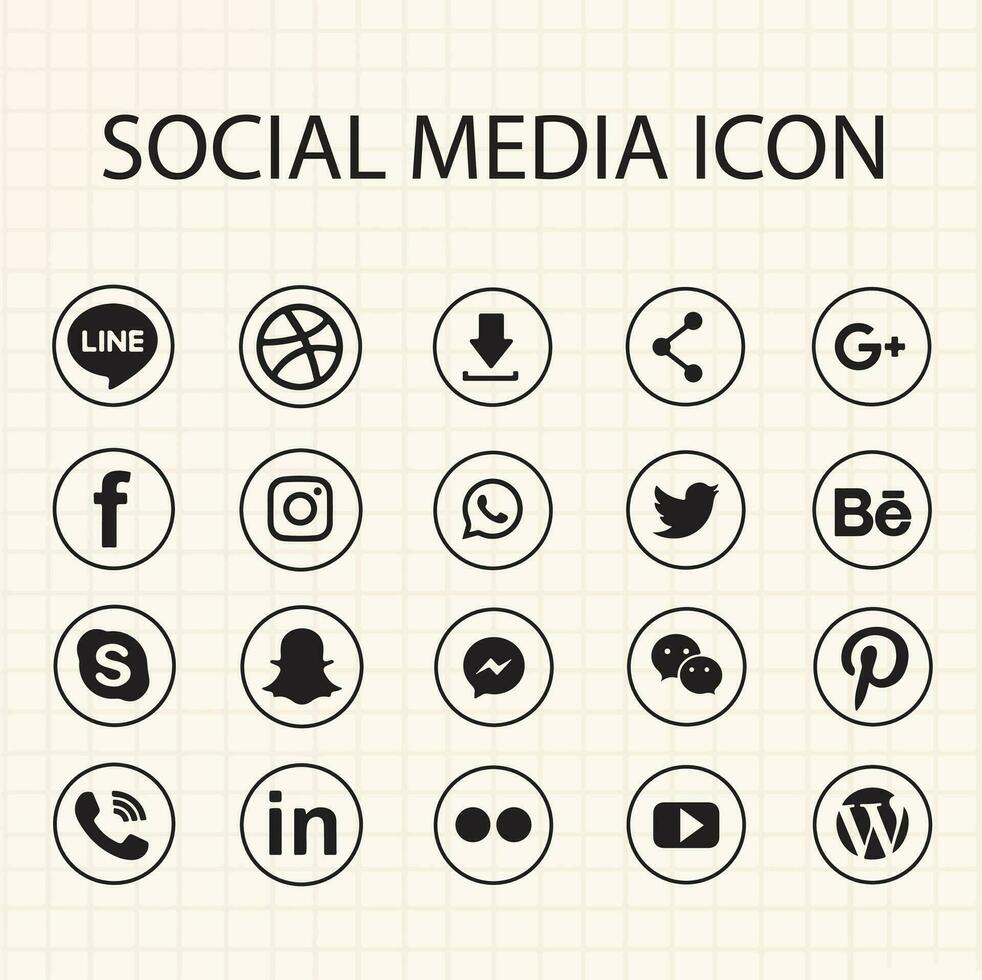 socials media icon for template vector