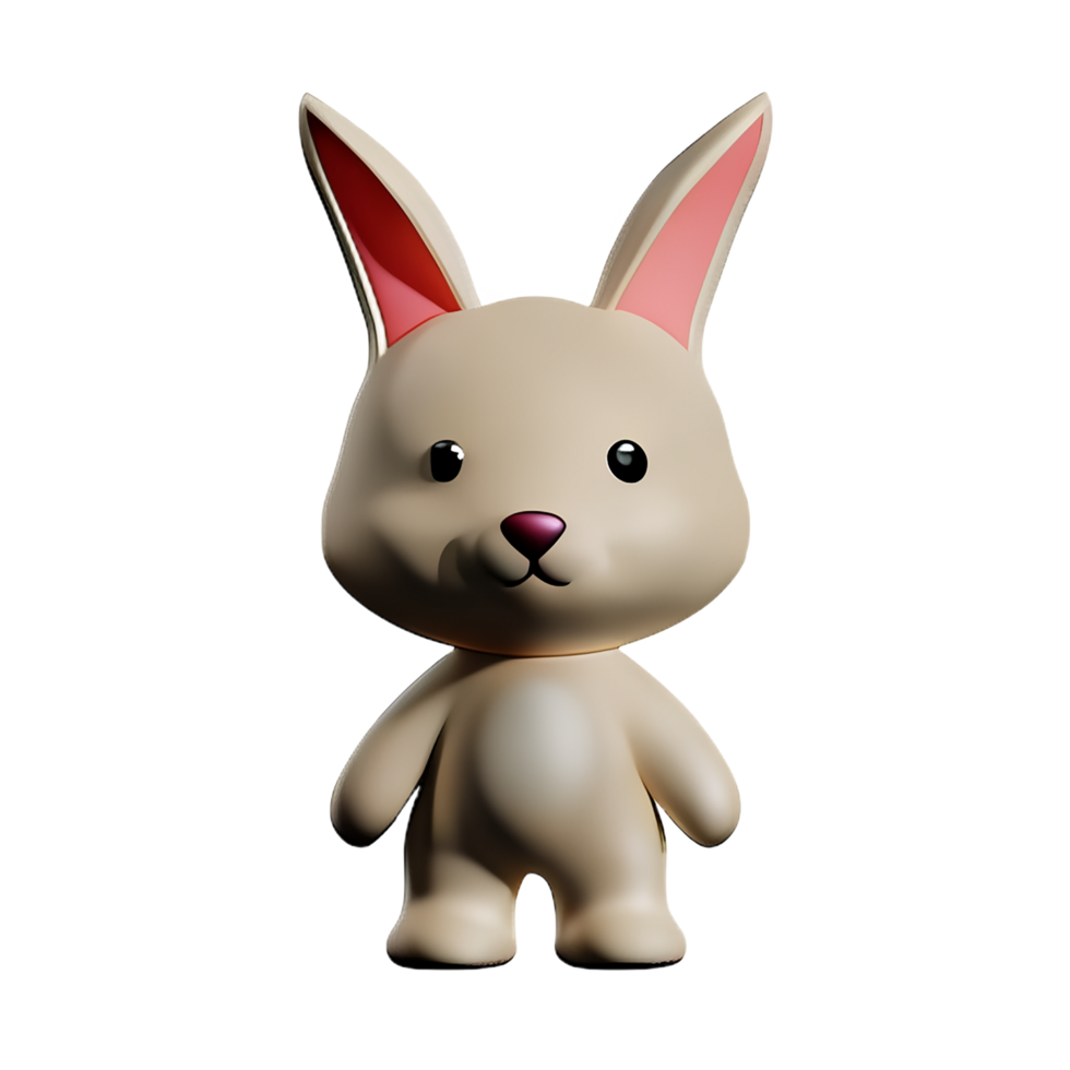 bunny 3d rendering icon illustration png