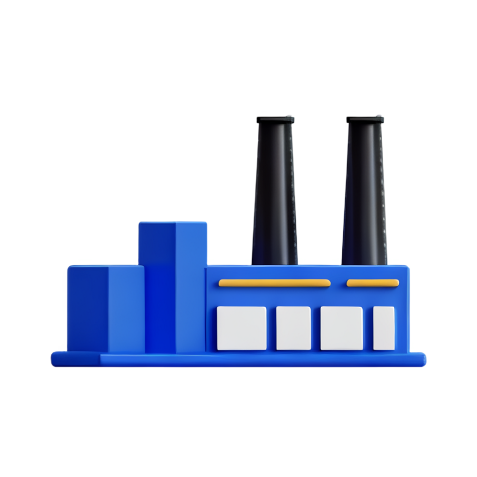 factory 3d rendering icon illustration png