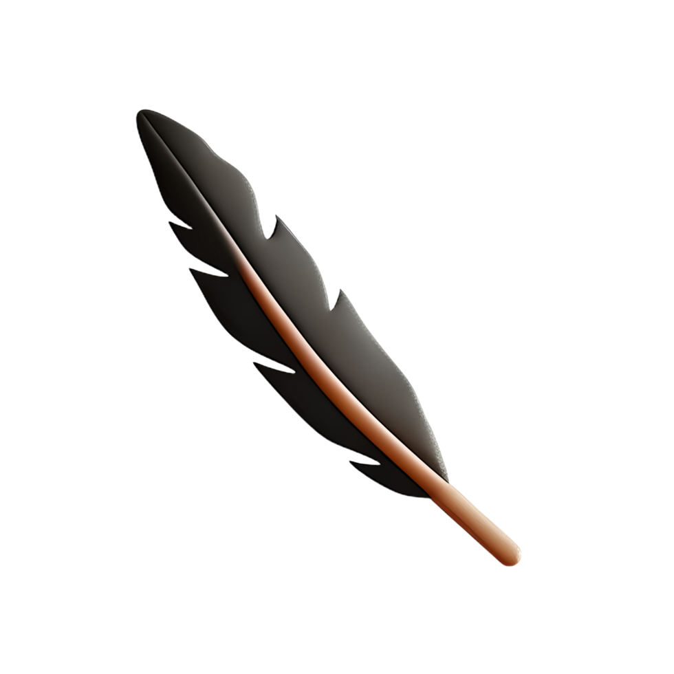 feather 3d rendering icon illustration png