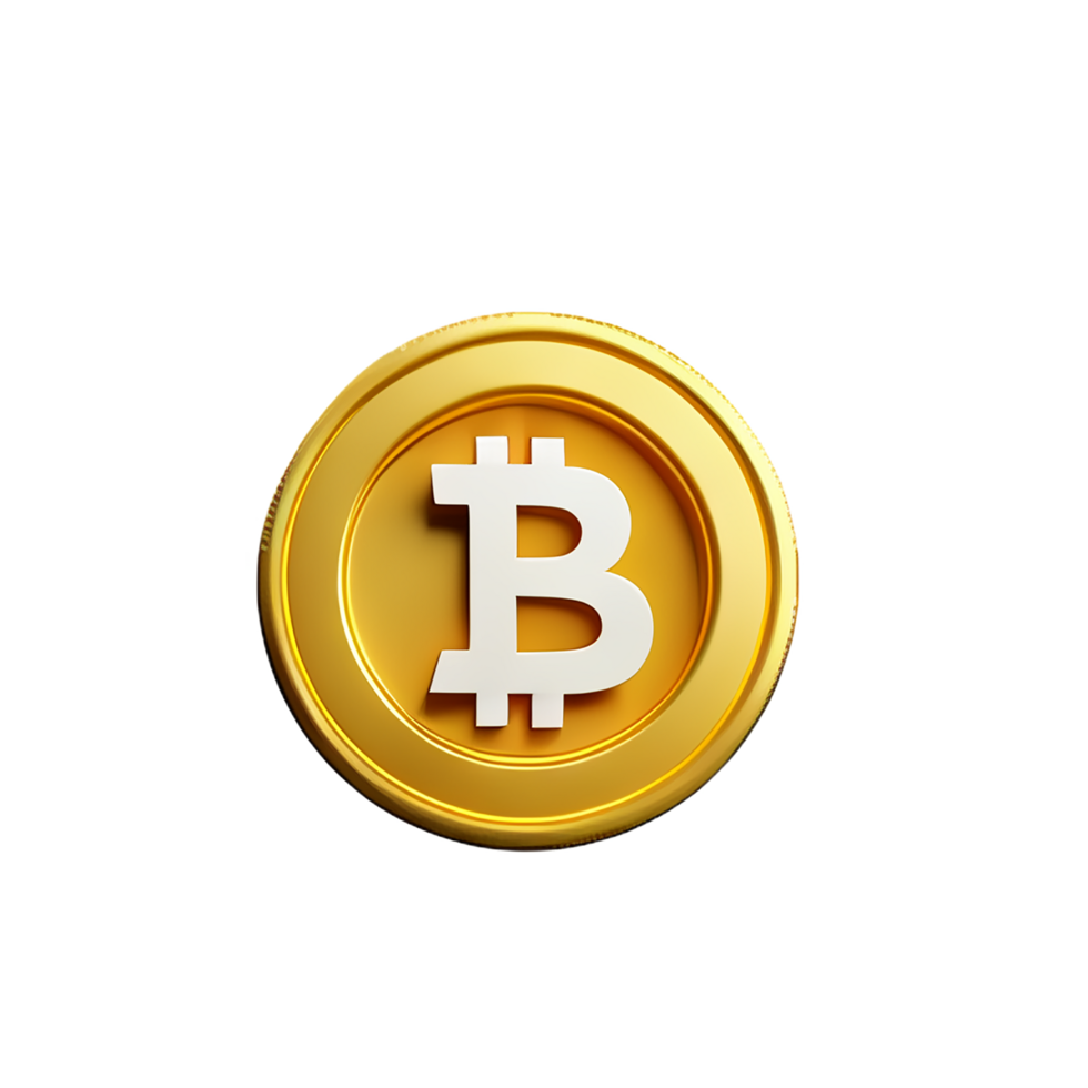 bitcoin 3d interpretazione icona illustrazione png