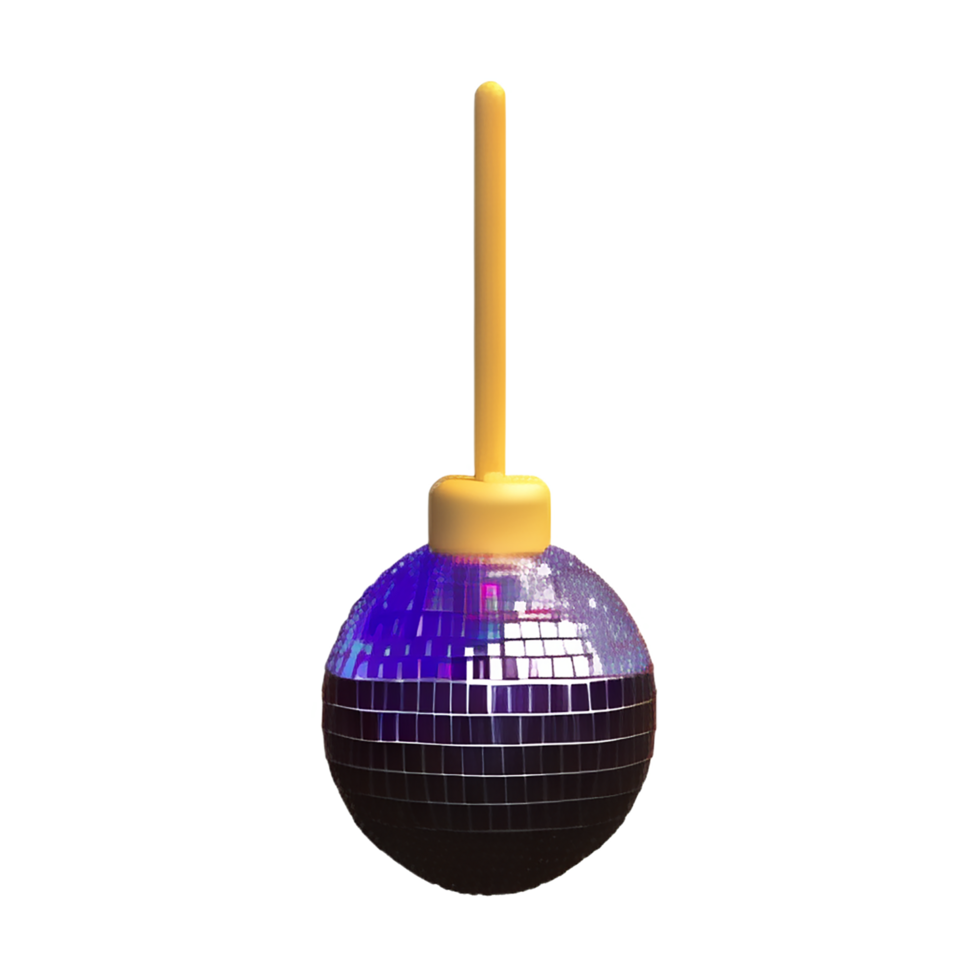 Disco ball 3d rendering icon illustration png