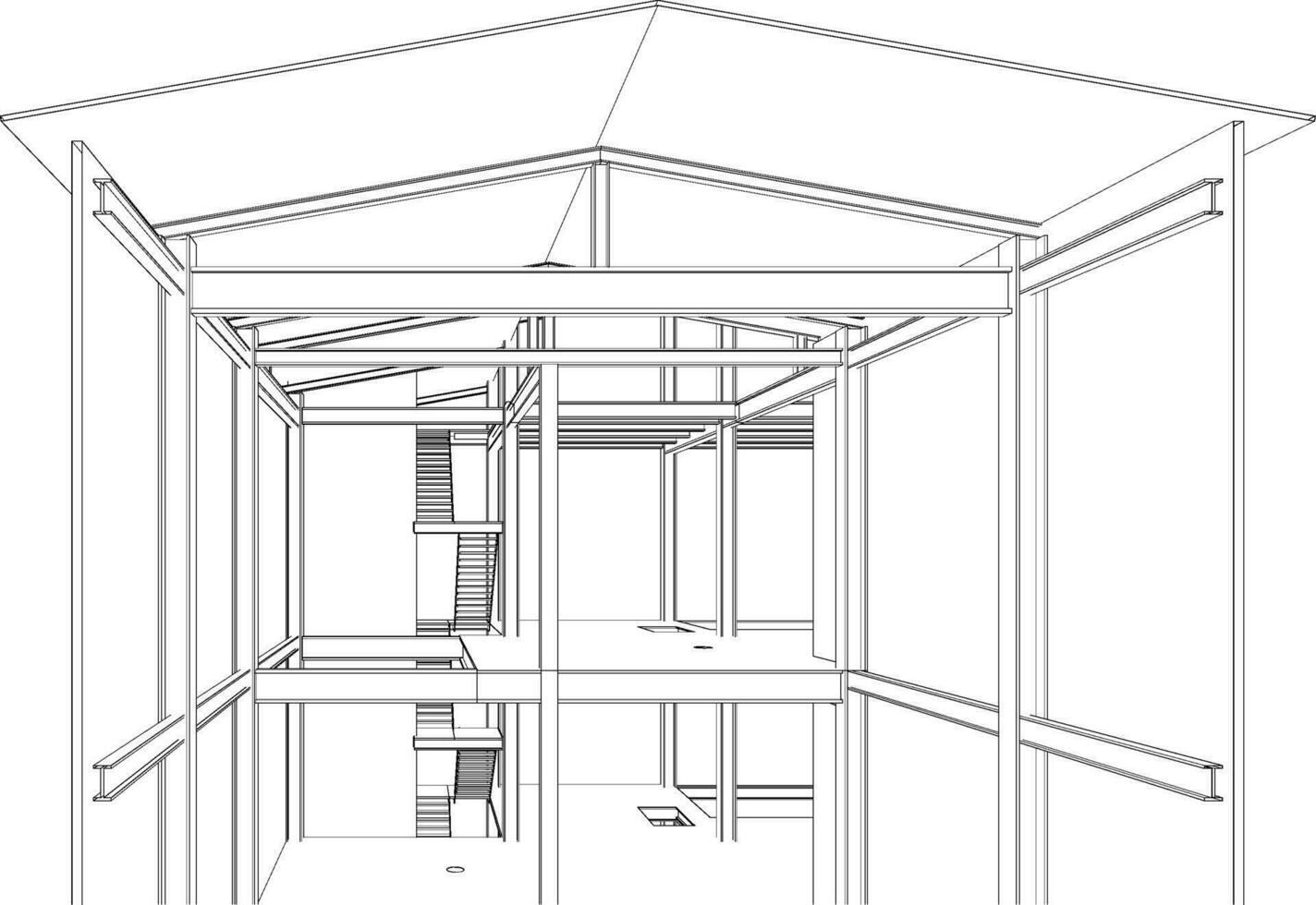 3d ilustración de industrial edificio vector