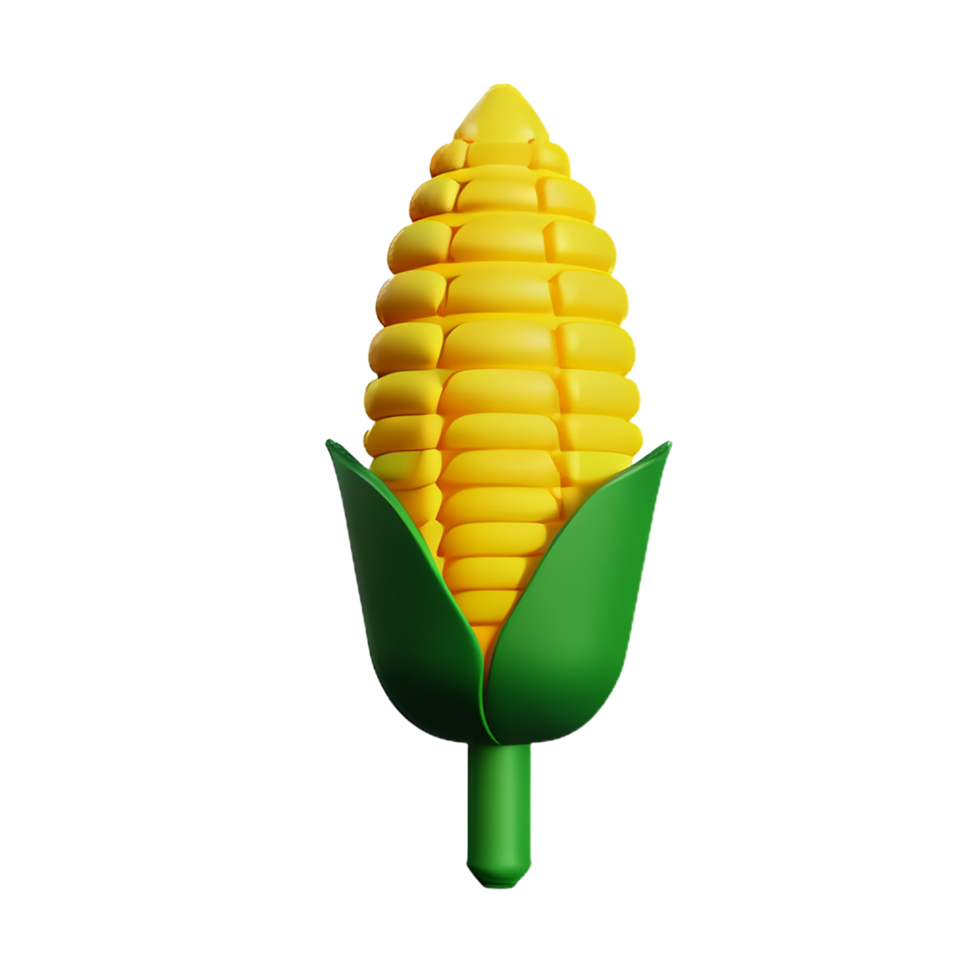 corn 3d rendering icon illustration png