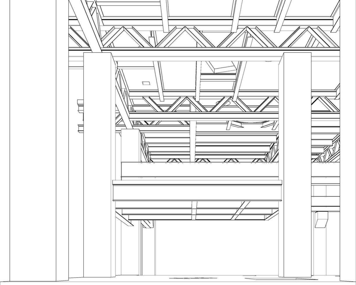 3D illustration of industrial building vector