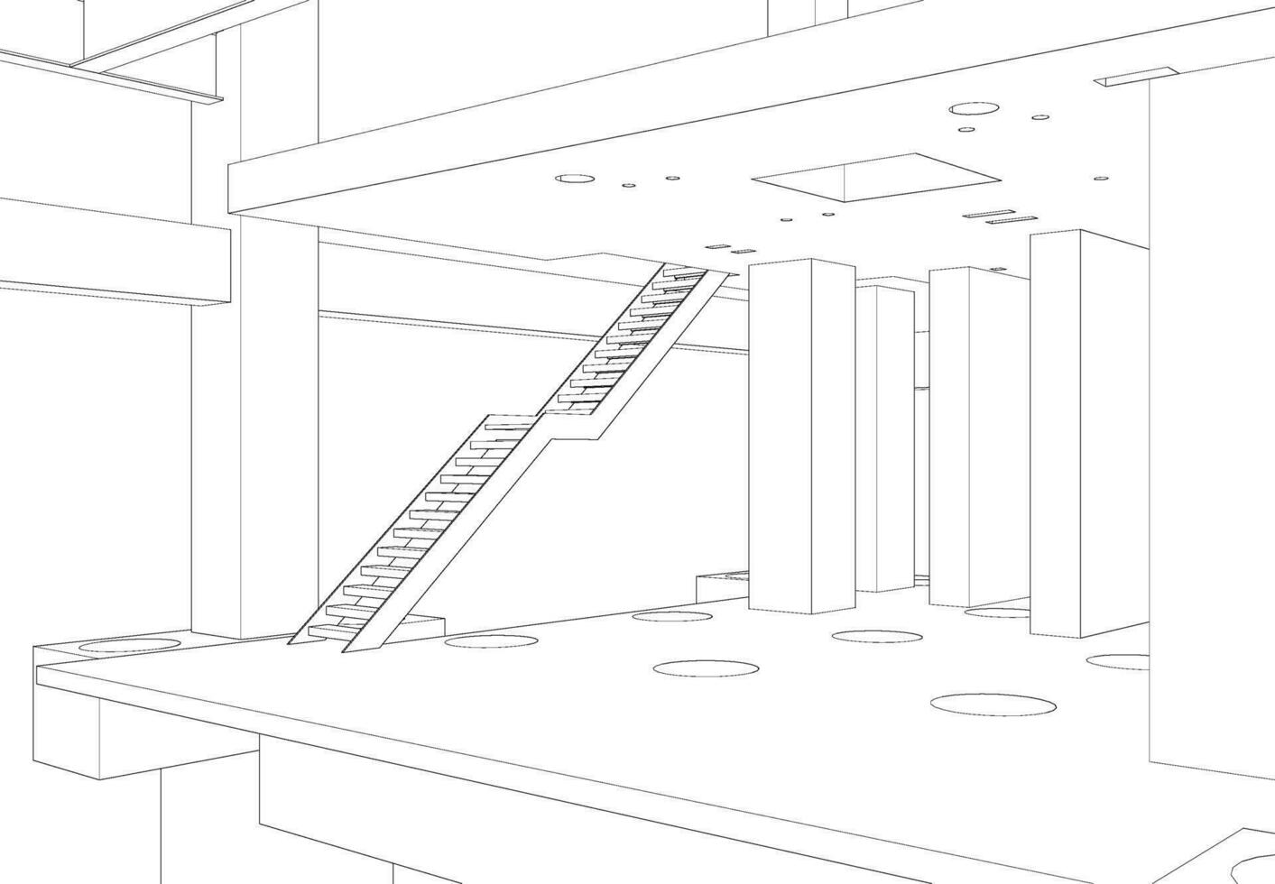 3D illustration of industrial building vector