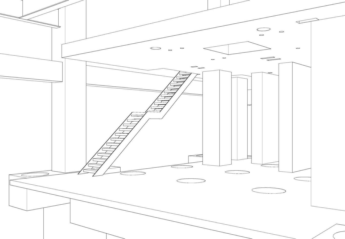 3d ilustración de industrial edificio vector