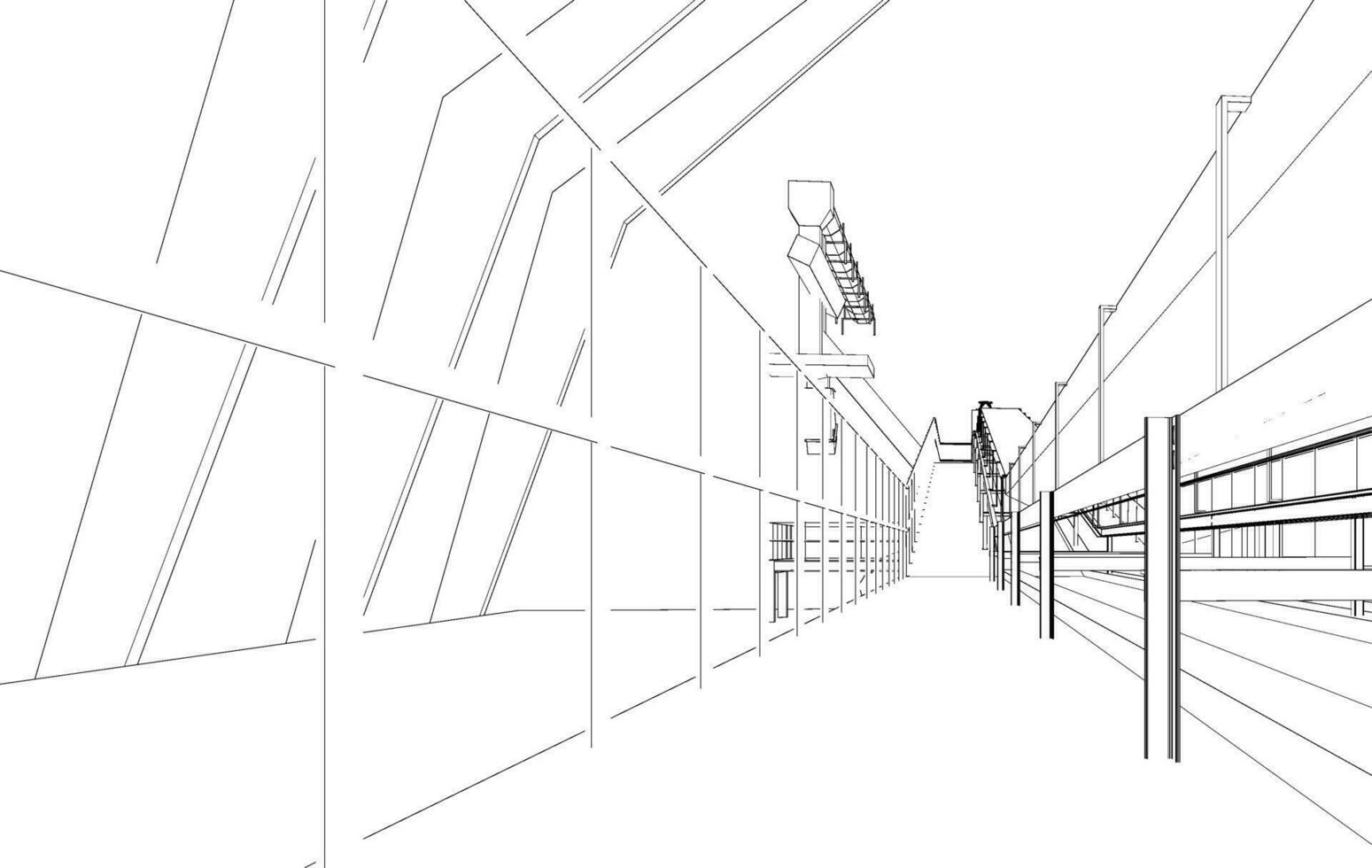 3D illustration of industrial building vector