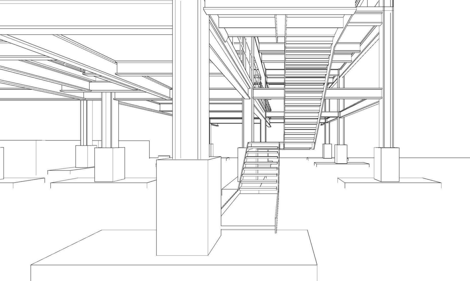 3D illustration of industrial building vector