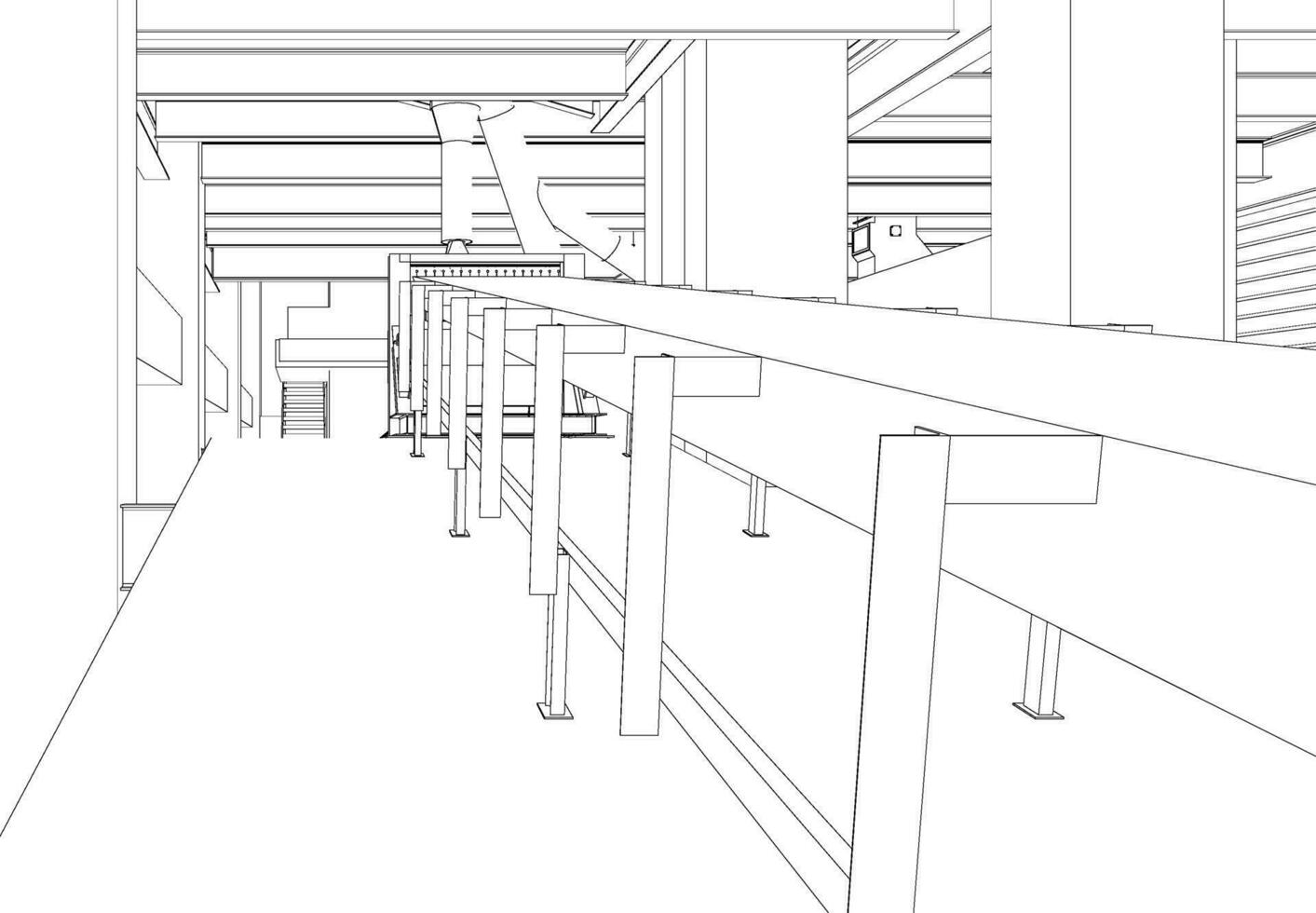 3D illustration of industrial building vector