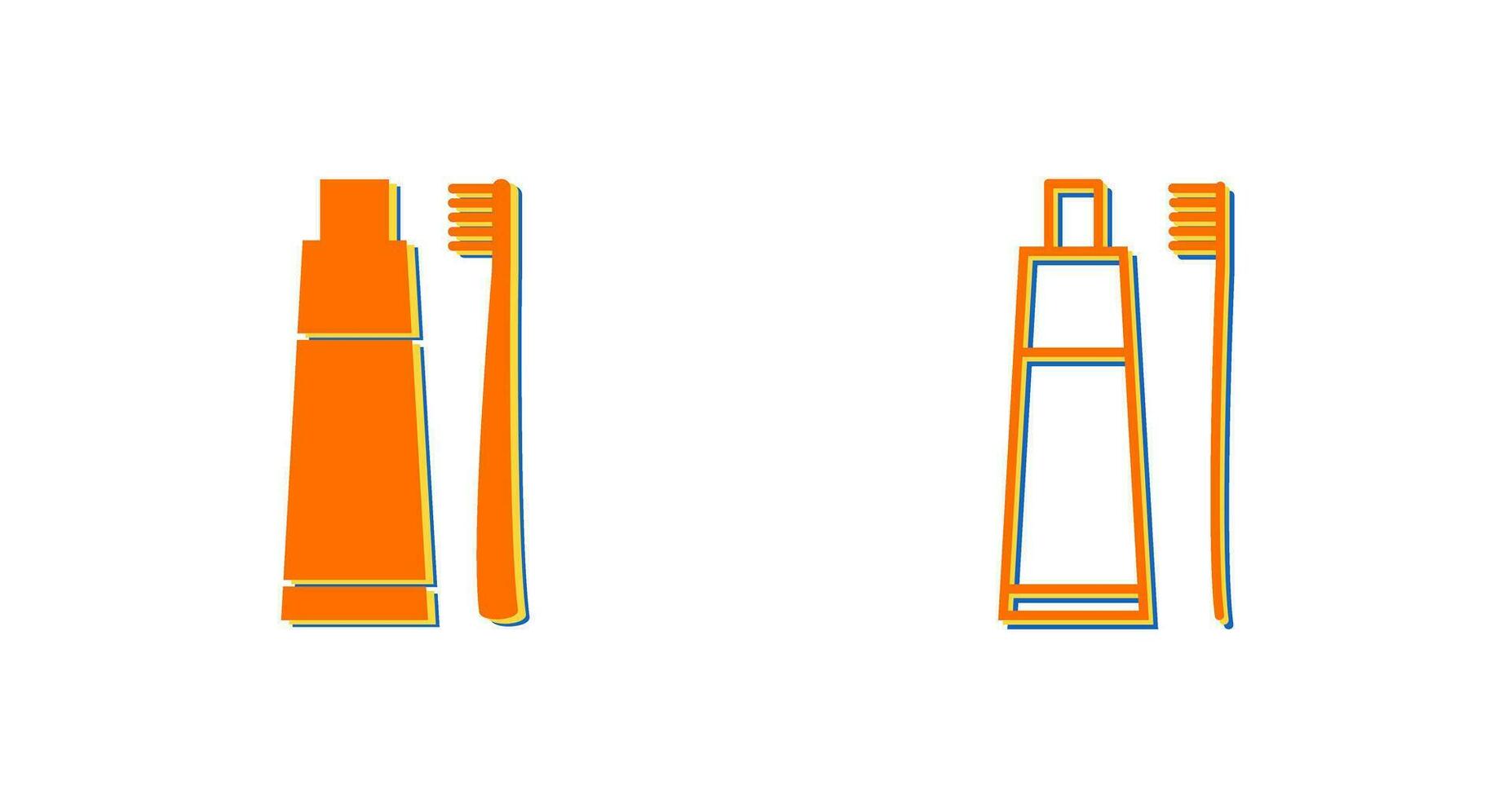 Toothbrush and Toothpaste Vector Icon