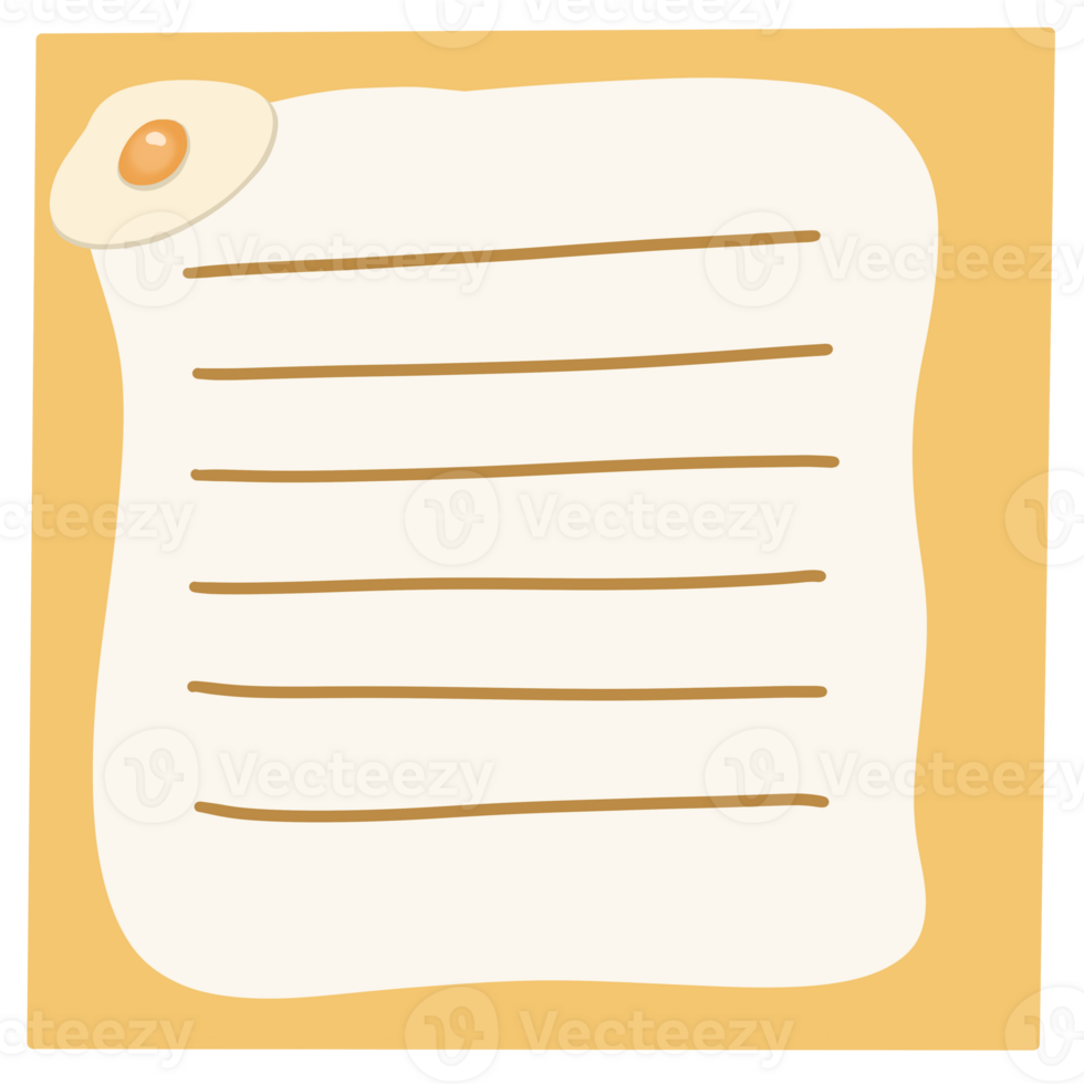 Fried egg Note paper png