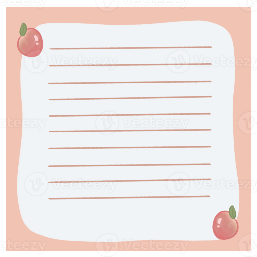 Peach Note paper png