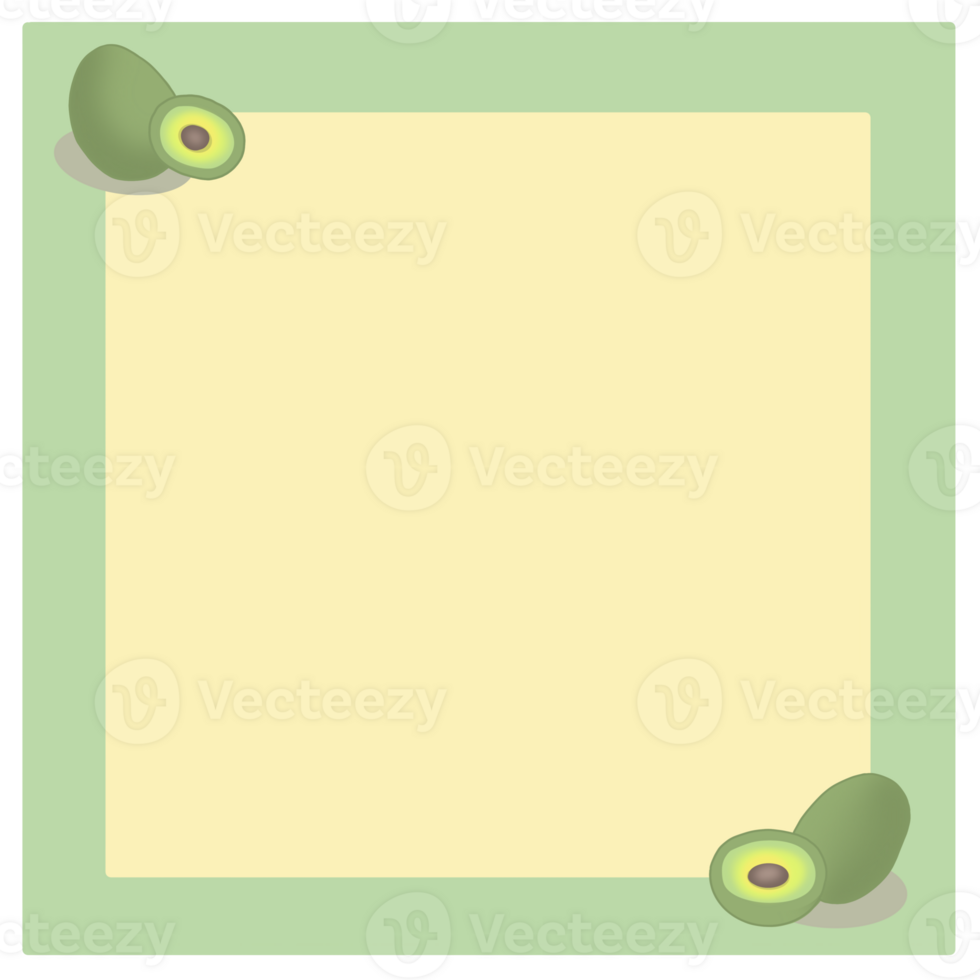 Avocado with frame png