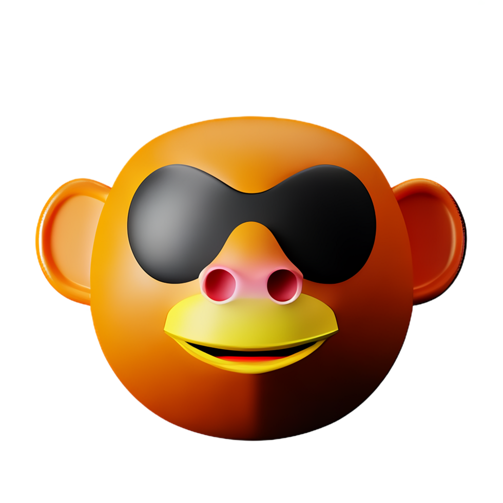 monkey 3d rendering icon illustration png