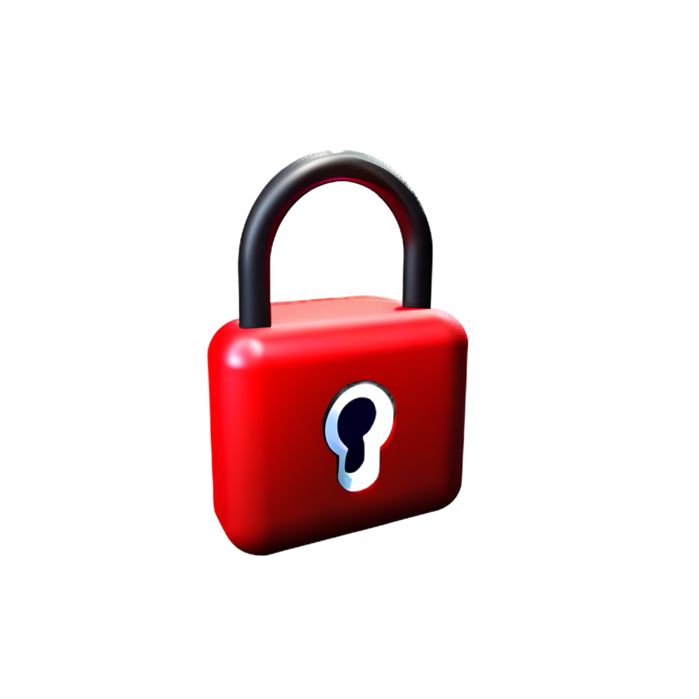 lock 3d rendering icon illustration png