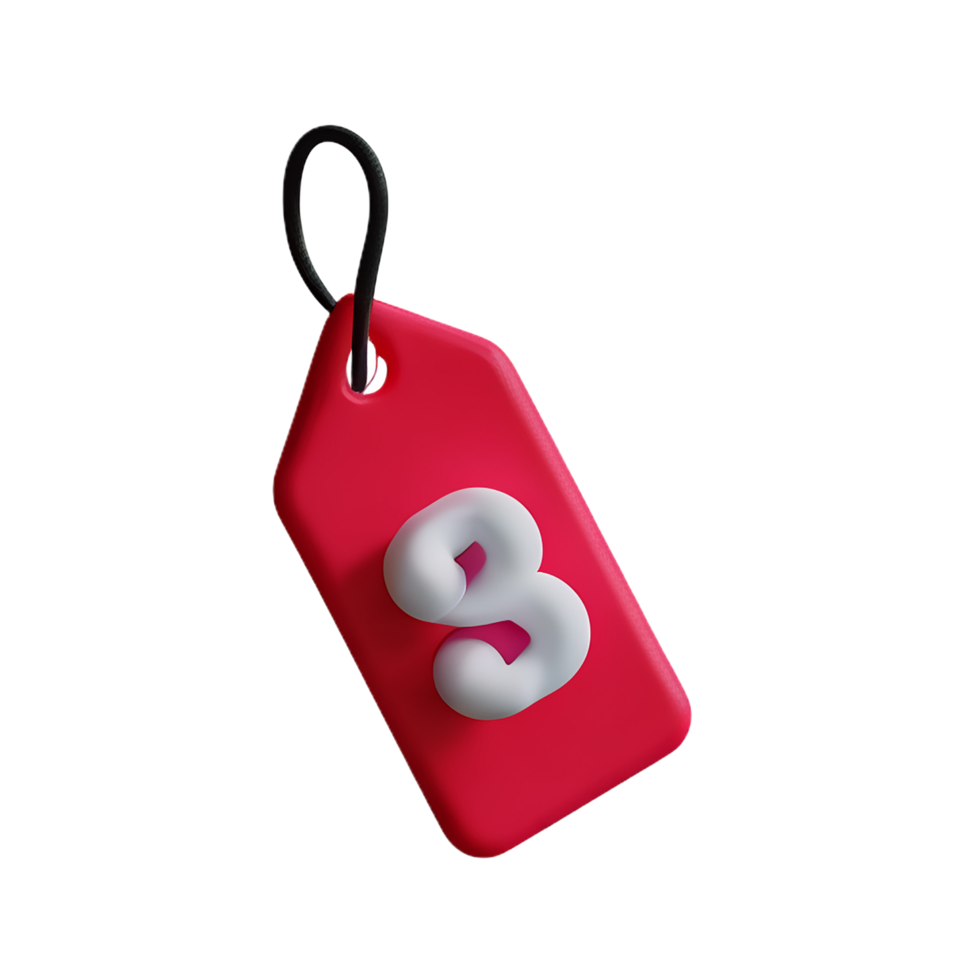 price tag 3d rendering icon illustration png