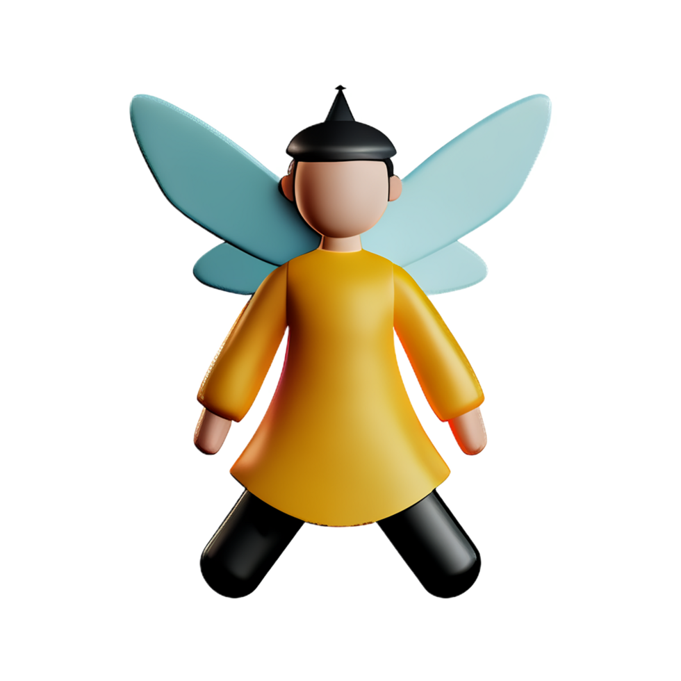 fairy 3d rendering icon illustration png