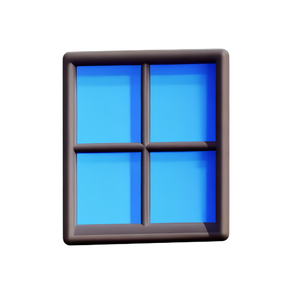 window 3d rendering icon illustration png