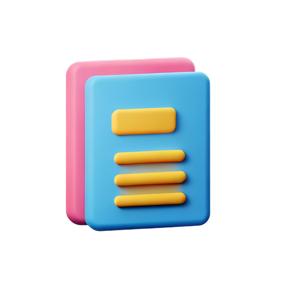 sticky notes 3d rendering icon illustration png