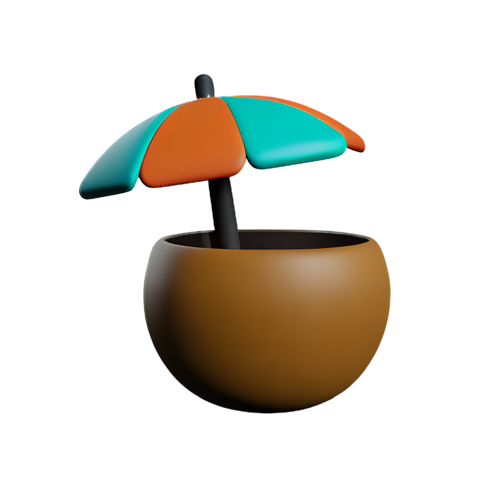 coconut 3d rendering icon illustration png