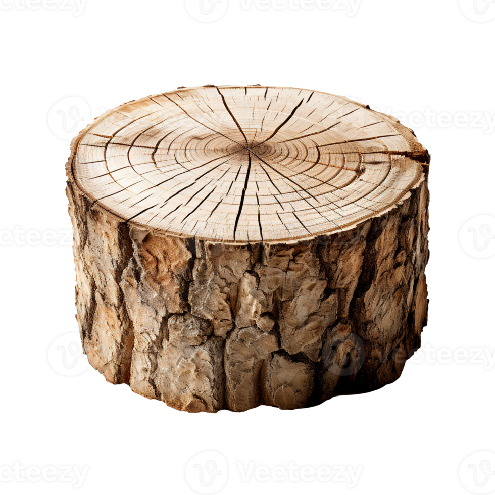 Tree trunk cross section isolated on transparent background, created with generative AI png