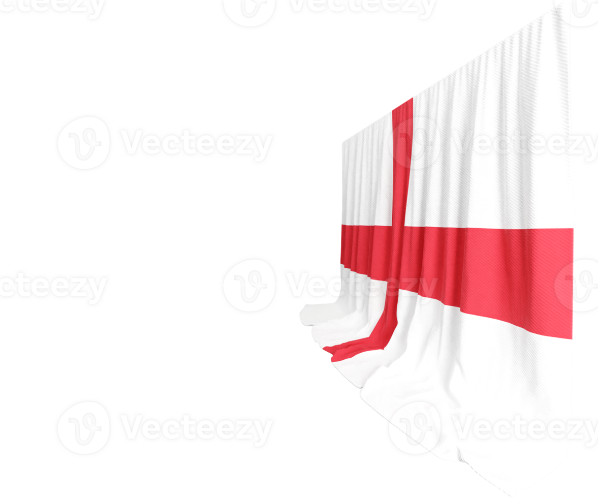 English Flag Curtain in 3D Rendering Celebrating English Heritage png