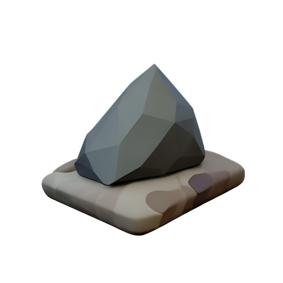 stone 3d rendering icon illustration png