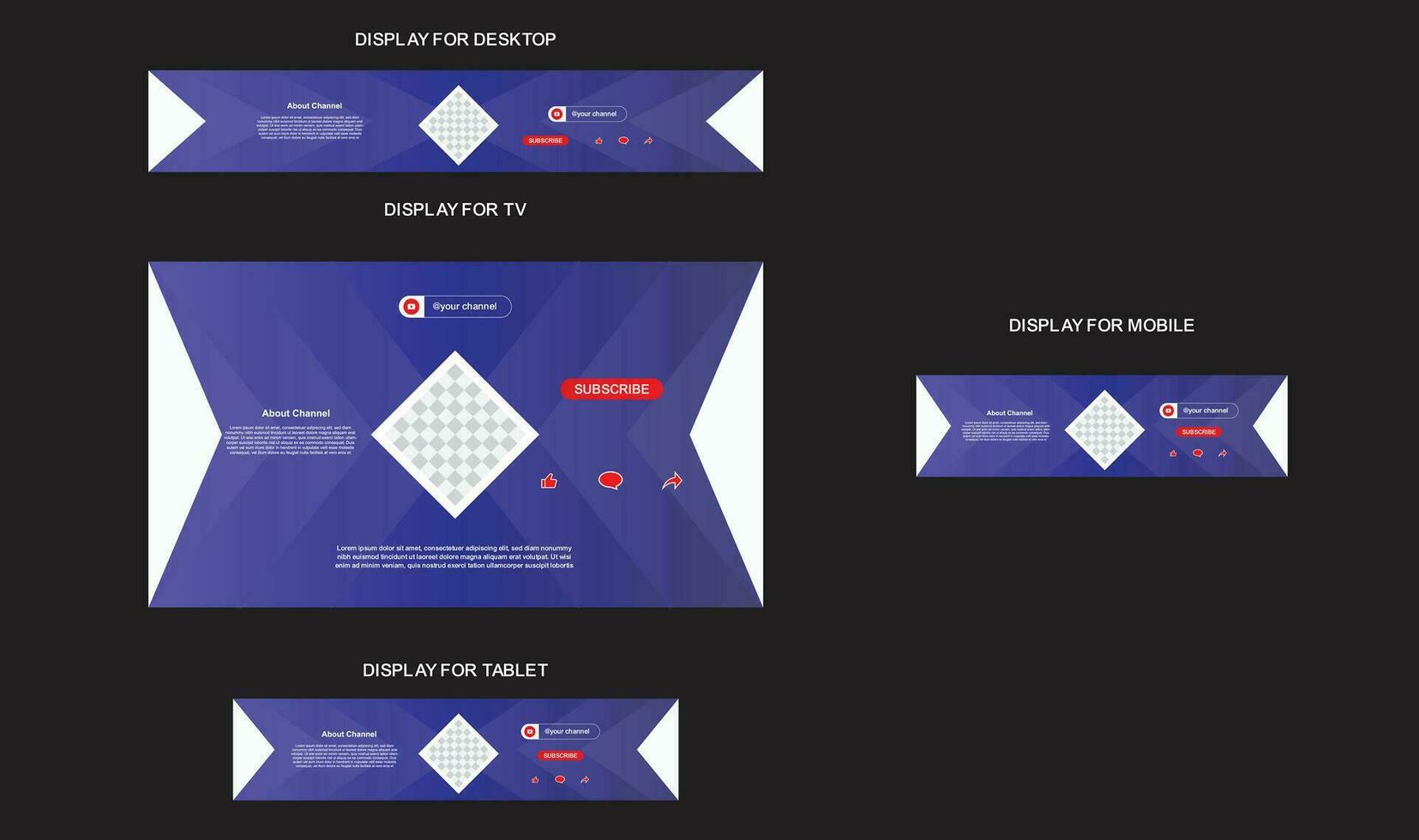 Channel Art, You Tube Banner, Banner, Email Signature vector