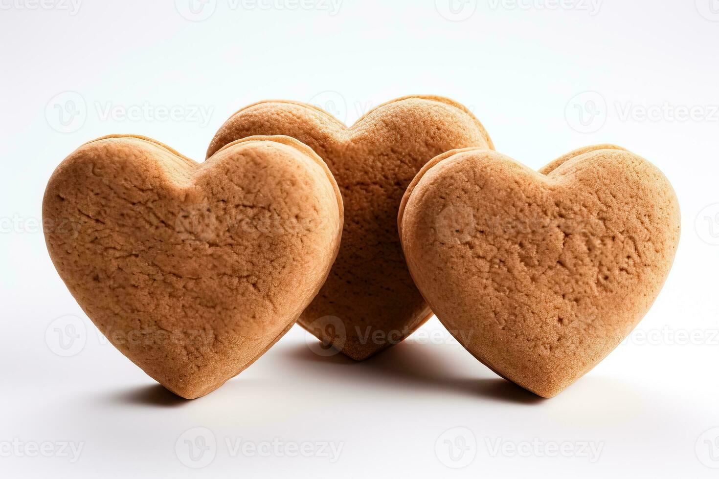 en forma de corazon galletas en blanco antecedentes aislado foto