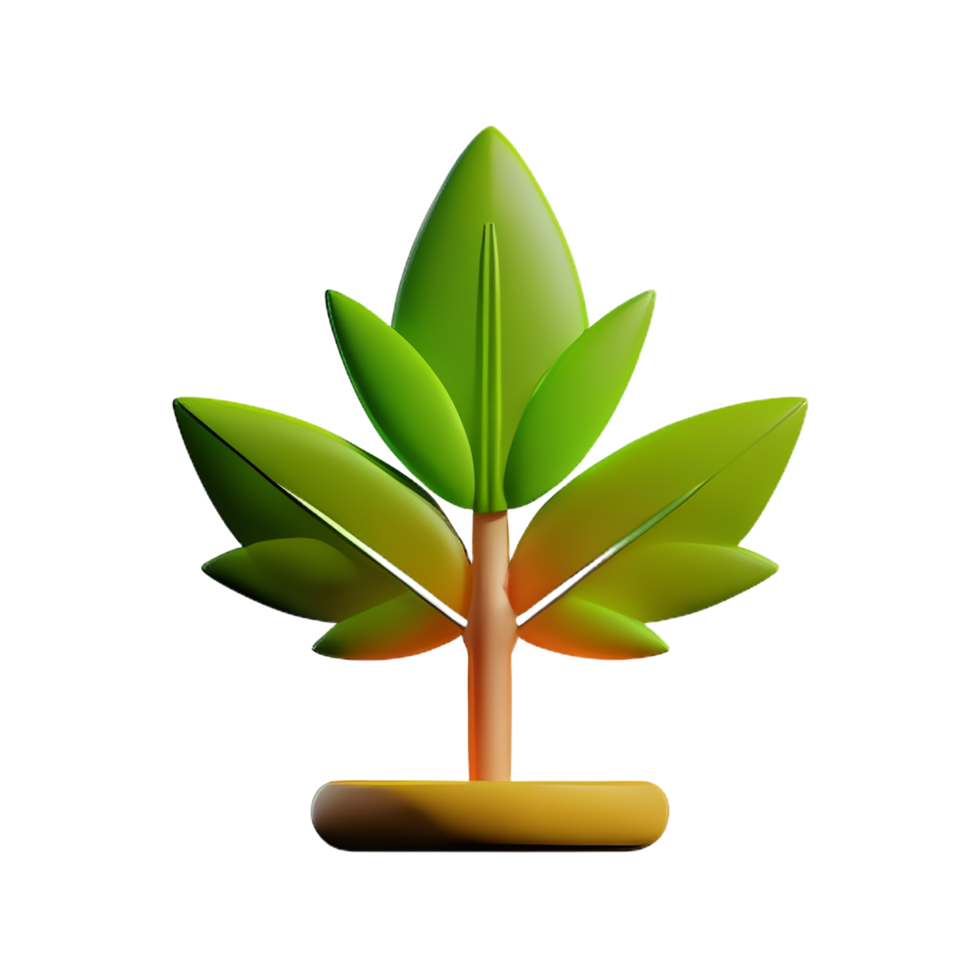 weed 3d rendering icon illustration png