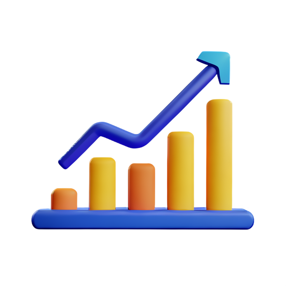 graph 3d rendering icon illustration png