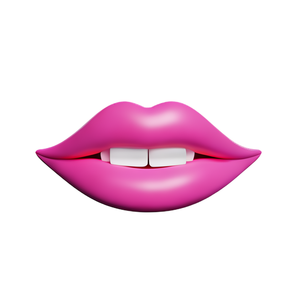 lip 3d rendering icon illustration png