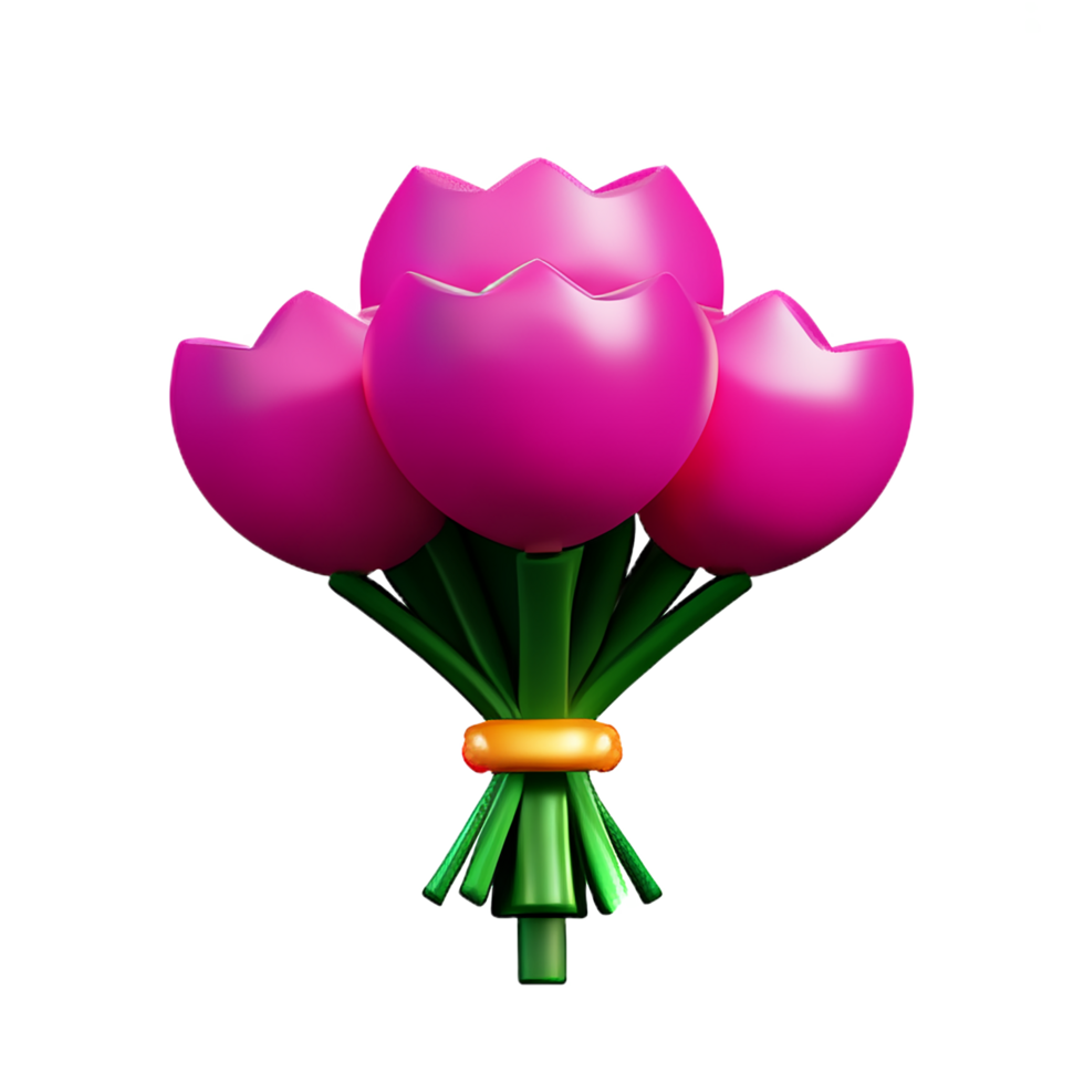 bouquet 3d rendering icon illustration png