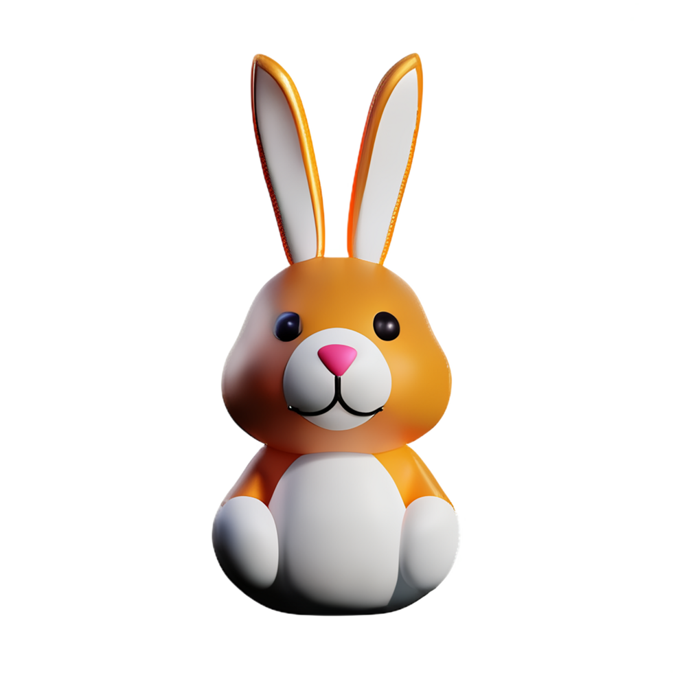 bunny 3d rendering icon illustration png