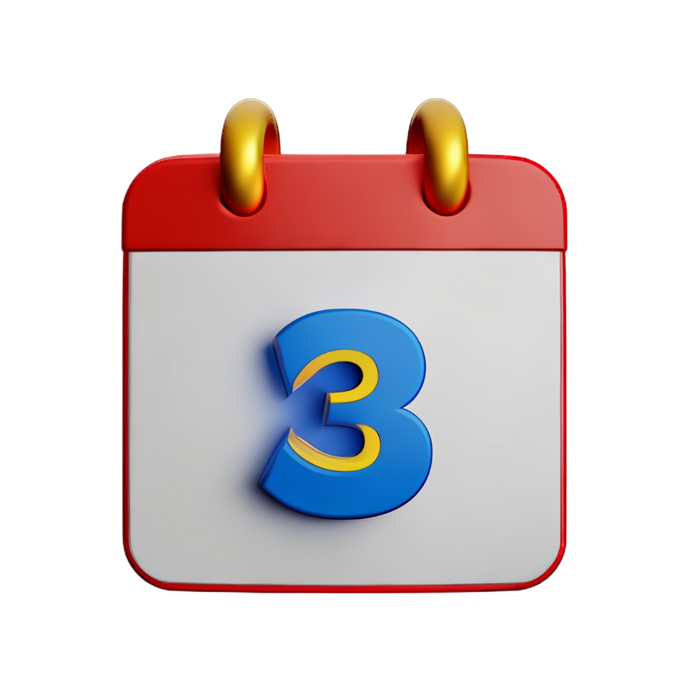 calendar 3d icon illustration png