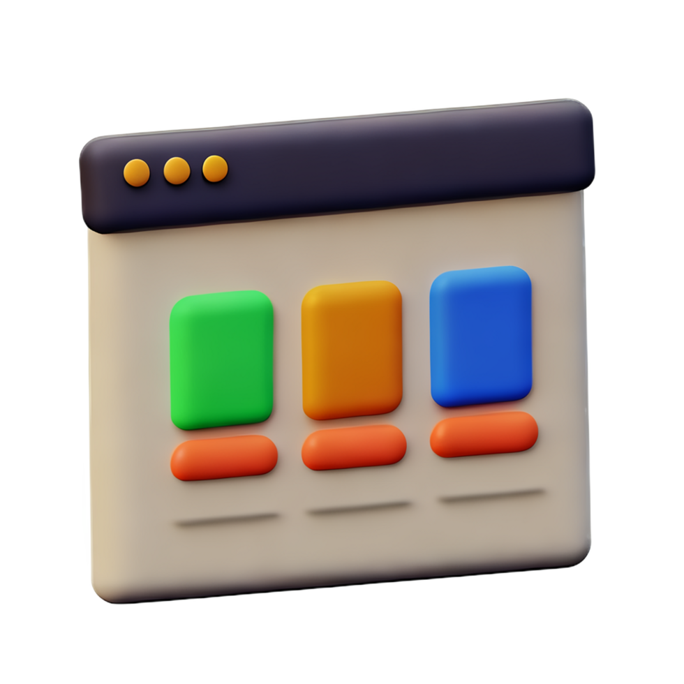 website 3d rendering icon illustration png