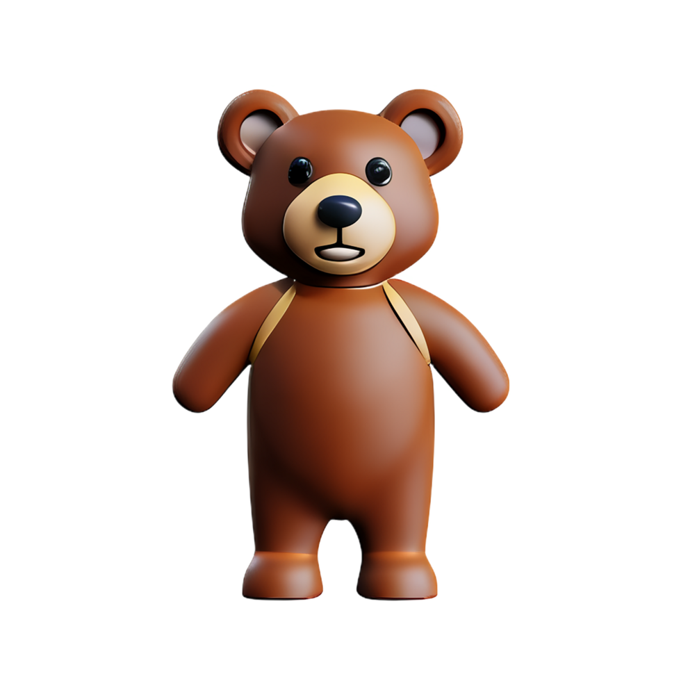 teddy bear 3d rendering icon illustration png