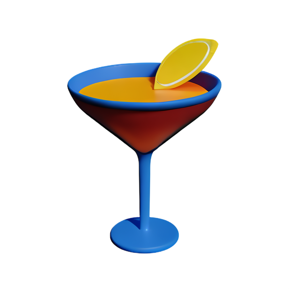 cocktail 3d rendering icon illustration png