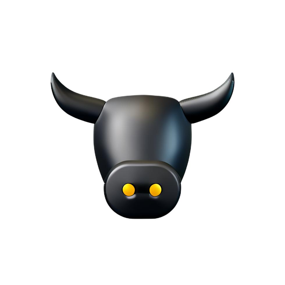 bull 3d rendering icon illustration png