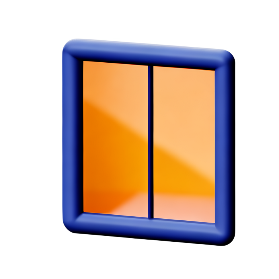 window 3d rendering icon illustration png