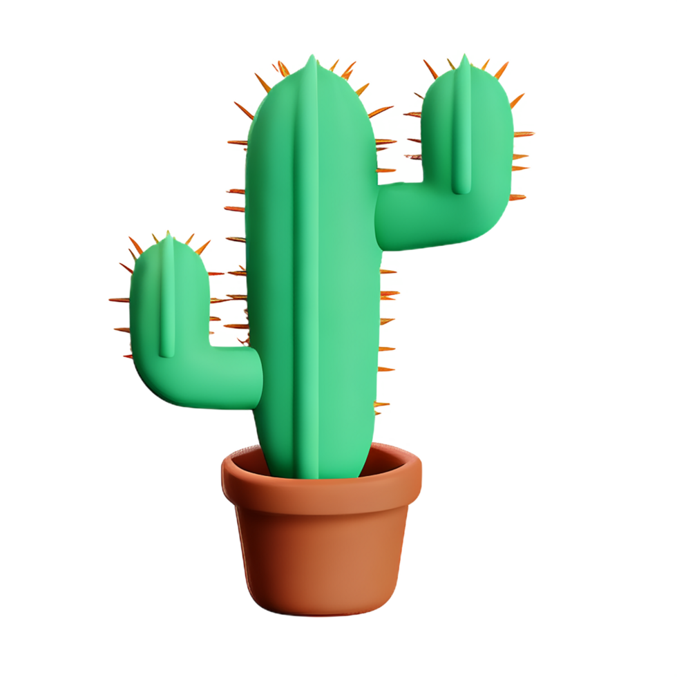 cactus 3d rendering icon illustration png