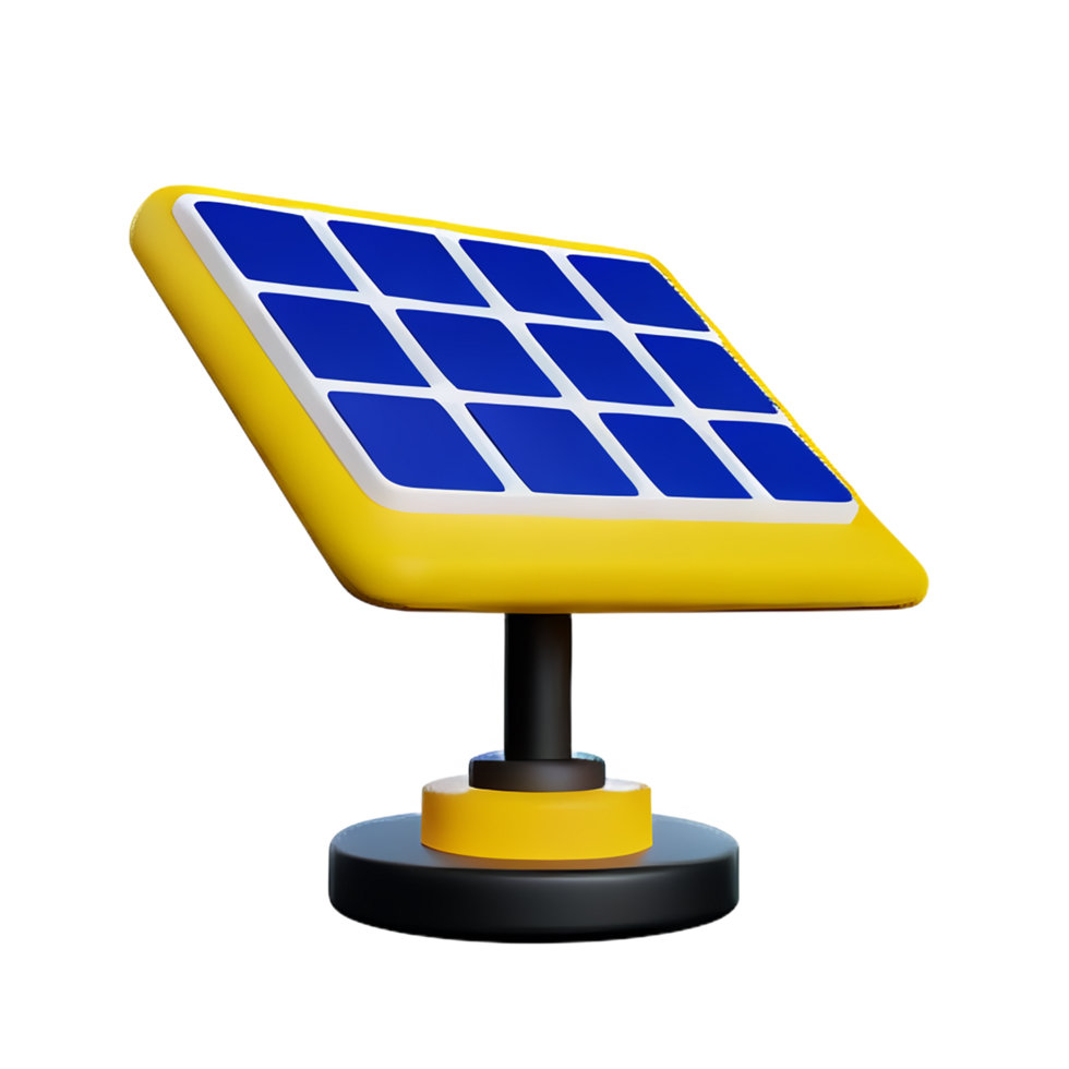 solar panel 3d rendering icon illustration png