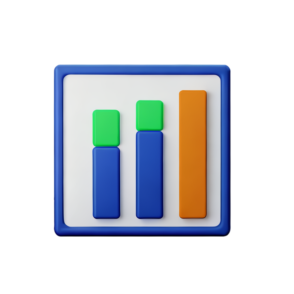 graph 3d rendering icon illustration png